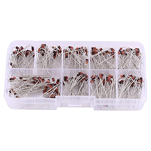 Akozon Rectifier Diode Kit, 200pcs 10Values Zener Diode Assortment Electronic Kit 1N4738~1N4748 with Storage Box