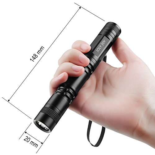 Joly Joy Small Tactical Flashlight, 5 Light Modes for Camping and Hiking, Aluminum LED Torch IP65 Water-Resistant, Long Life CREE LED, 2xAA Battery Powered (Not Included)