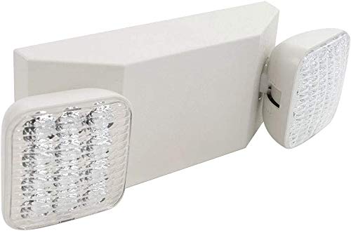 Litufine LED Emergency Lighting Fixtures with 2 LED Heads, Commercial Emergency Light with Battery Backup, UL 924 and CEC Qualified, 120-277 Voltage (1-Pack)