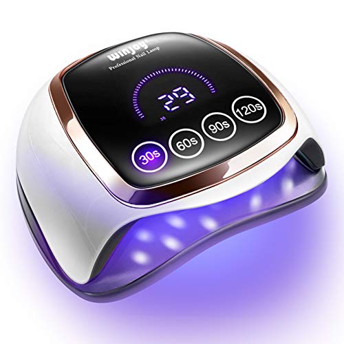 Gel UV LED Nail Lamp, 168W UV LED Nail Dryer for Gel Polish with 4 Timer Settings, Auto Sensor and LCD Touch Screen, Professional Gel Polish Light Curing Lamp for Salon and Home Use