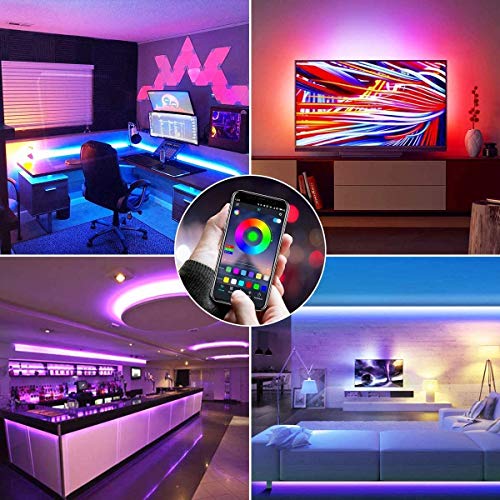 Gizmozs LED Strip, led Lights, LED Lights with Kit, Smart Phone Controlled Light Strip, Wireless, WiFi 5050, Works with Android and iOS System, Alexa, Google Assistant, 32.8ft / 10M (2x5M)